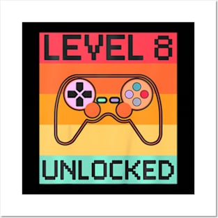 Kids Level 8 Video 8th Birthday Gaming Posters and Art